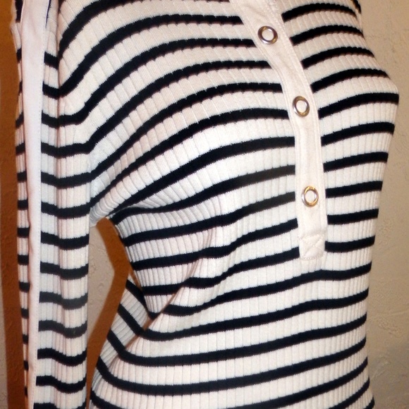 Lauren Ralph Lauren White Black Stripe Shirt - Picture 7 of 8